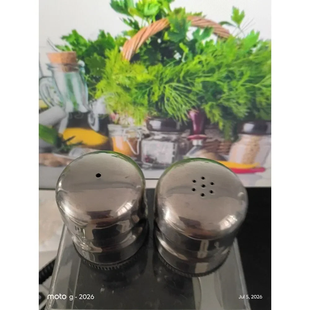 Danish Salt & Pepper Shaker Set Stainless Steel ~Vintage~